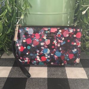 kate spade Black Multi Confetti Zip Wristlet